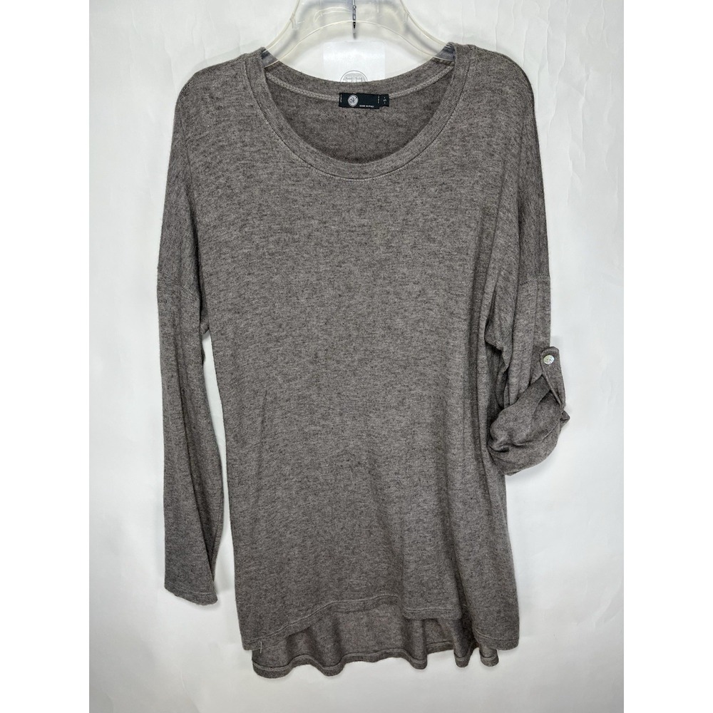 JM Collection Light Brown Long Sleeve Stretch Blouse Size Small Viscose Blend